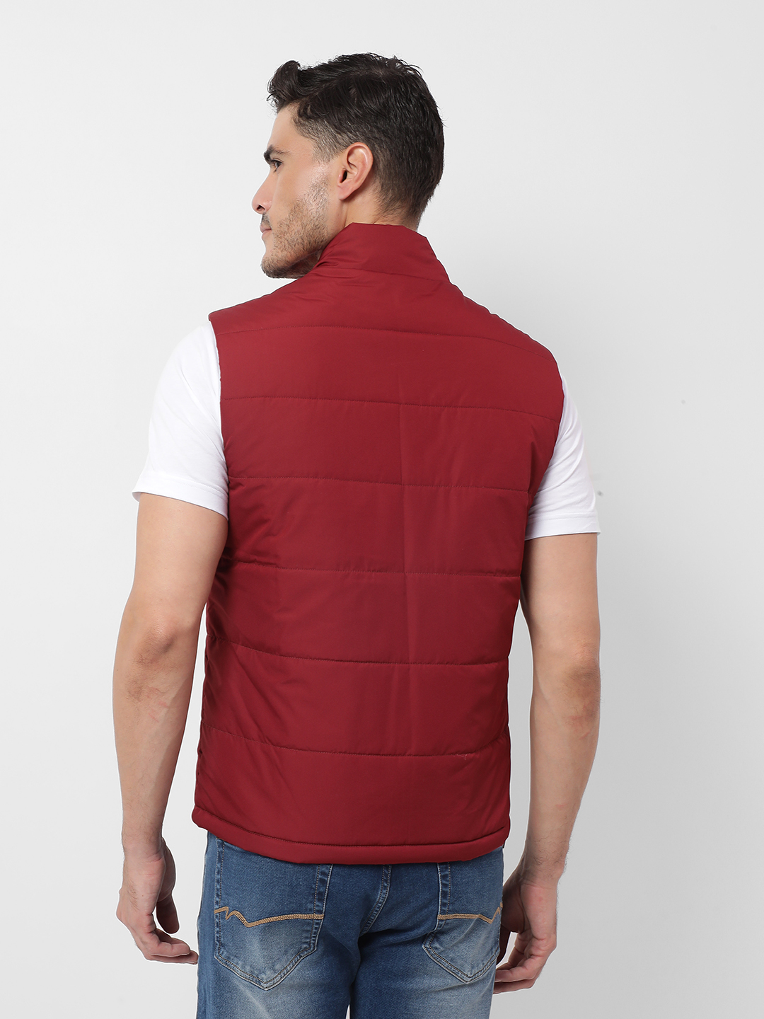 Numero Uno Men Maroon Sleeveless Jackets
